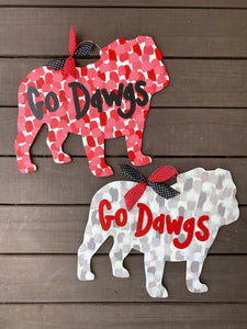 Go Dawgs Georgia Football Wood Door Hanger