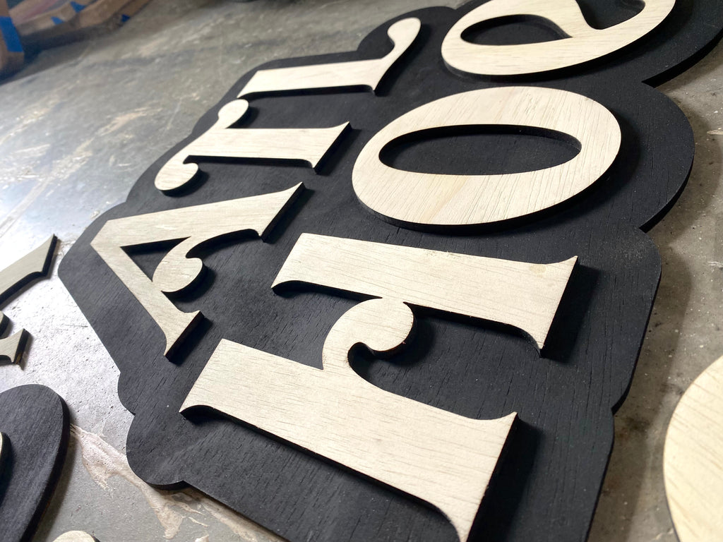 ATL HOE 3-D Wood Sign – SLrustic