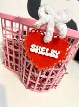 Personalized Scallop Heart Valentine Basket Tag