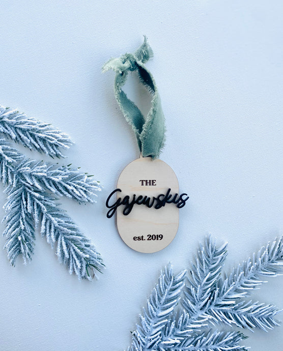 Personalized Last Name Established Ornament