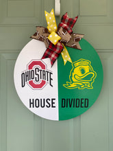 Custom Football House Divided Round Wood Door Hanger