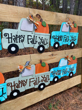 Happy Fall Yall Pumkin Truck Wood Door Hanger