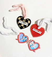 Personalized Scallop Heart Valentine Basket Tag