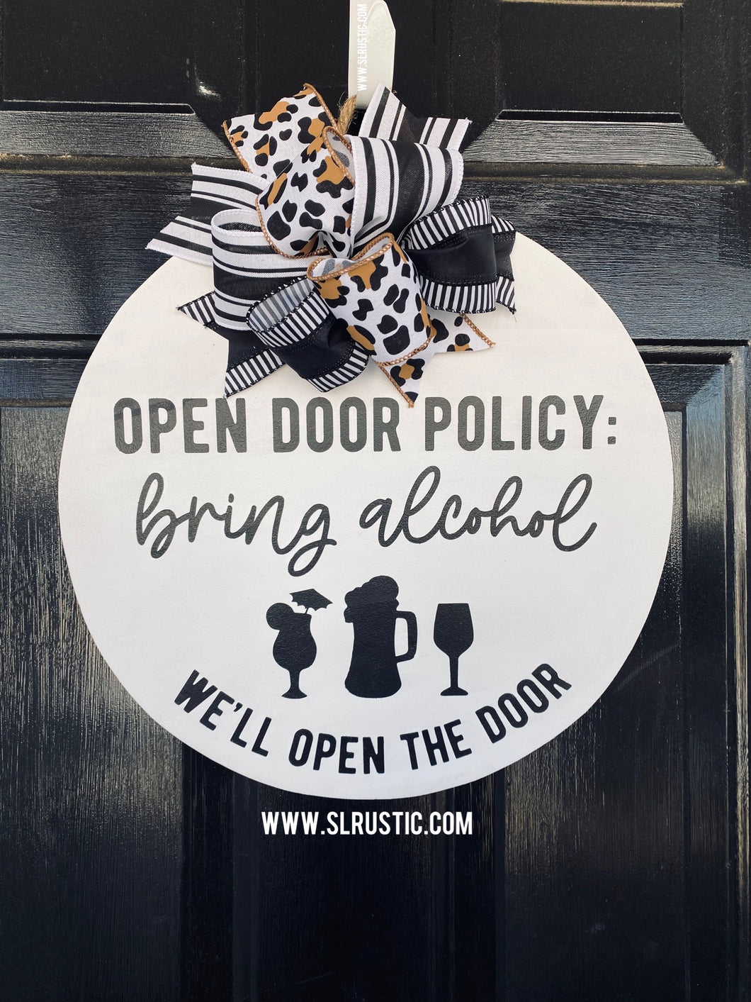 Open Door Policy: Bring Alcohol Wood Door Hanger