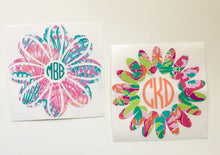 Lilly Pulitzer inspired Flower monogram decal