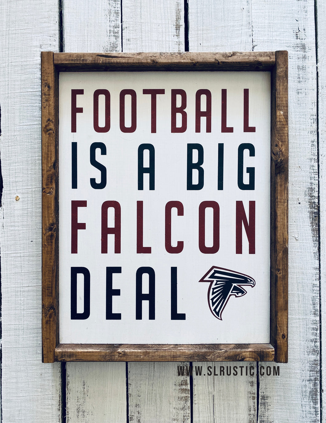 Atlanta Falcons Framed Wood Sign - NFL Football