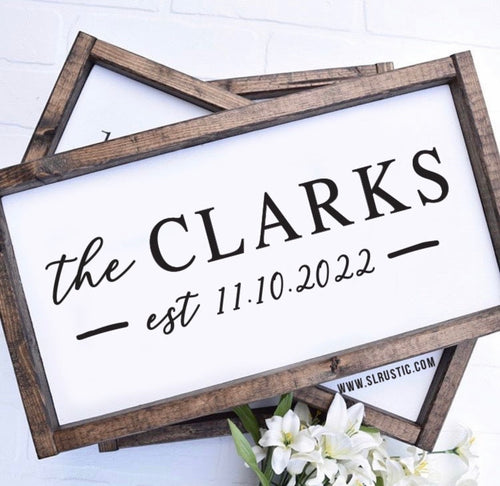 Personalized Established Wood Sign - Wedding sign