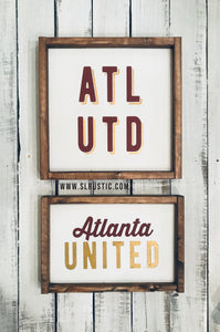 Atlanta United Framed Wood Sign