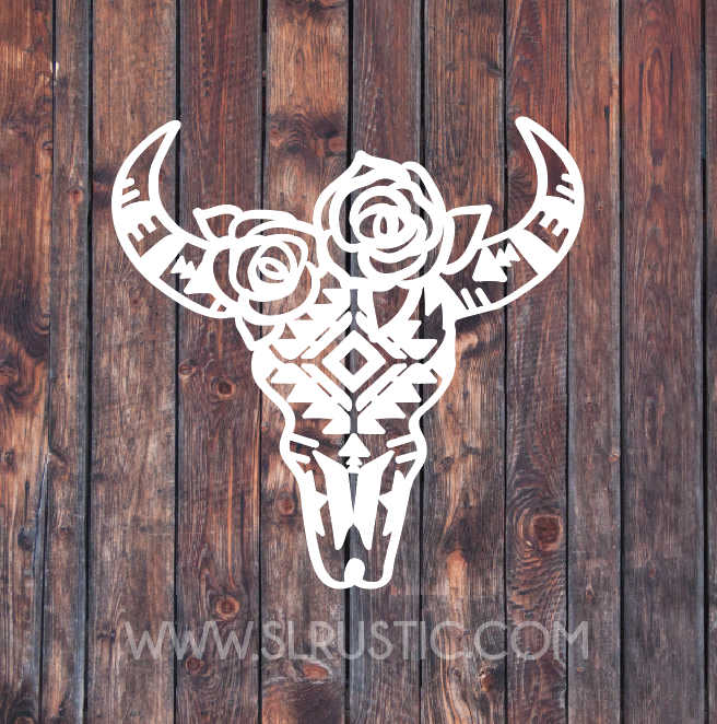 Cow skull decal car decal yeti decal SLrustic