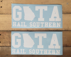 Georgia Southern decal, Georgia Southern sticker, GATA, car decal,yeti cooler monogram decal, laptop decal, Hail southern!