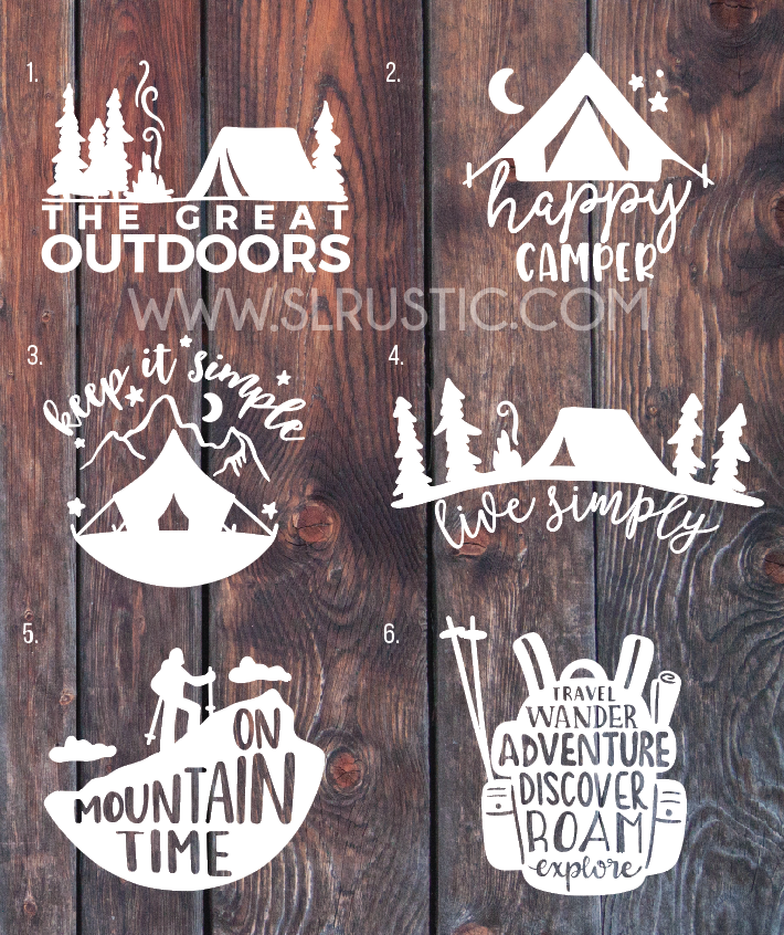 Camping decals Adventure decal hiking decal mountain decal car decal yeti decal happy camper