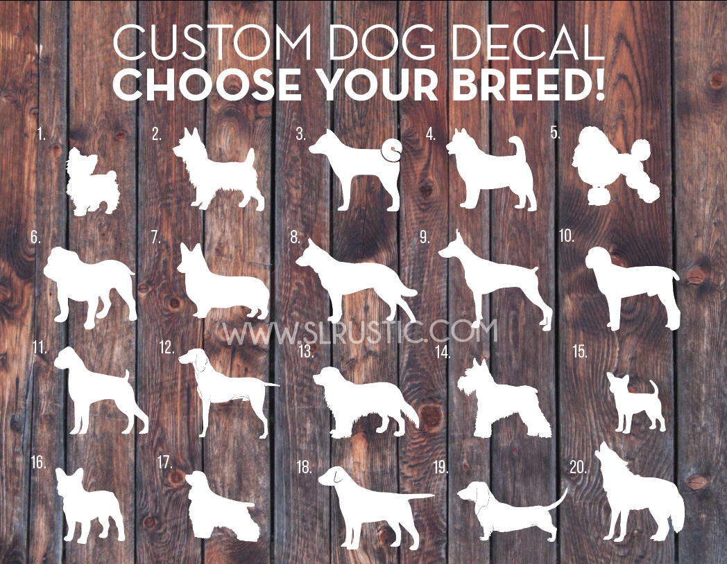 custom dog decal dog sticker any breed car decal dog parent dog lover dog decal