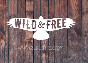 Wild and free decal eagle decal car decal yeti decal patriotic