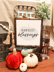 Harvest Blessings wood sign - Fall