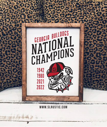 Georgia Bulldogs National Champions Wood Sign