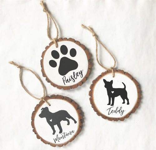 Personalized Pet wood slice ornaments - hand painted