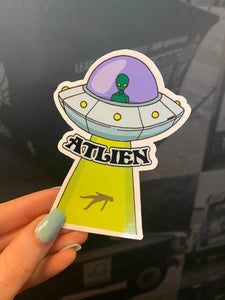 Atlien Spaceship Sticker