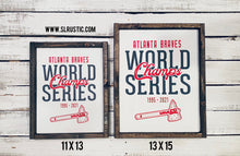 Atlanta Braves World Series Champs 2021 Framed Wood Sign